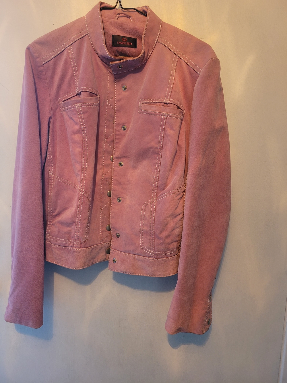 Danier Pink Suede Snap-Front Women's Jacket
